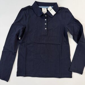 Gap Kids Uniform Pique Polo Shirt Long Sleeve NWT